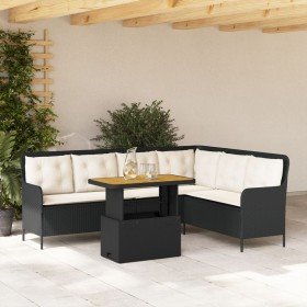 Set de sofás de jardín 2 piezas y cojines ratán sintético negro en Conjuntos de jardín | Comprar online en Foru.es