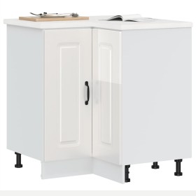 Mueble cocina esquina Kalmar madera ingeniería blanco brillante de , Armarios de cocina - Ref: Foro24-853509, Precio: 127,27 ...