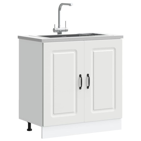 Mueble bajo para fregadero Kalmar blanco 80x46x81,5 cm de , Armarios de cocina - Ref: Foro24-853447, Precio: 81,45 €, Descuen...