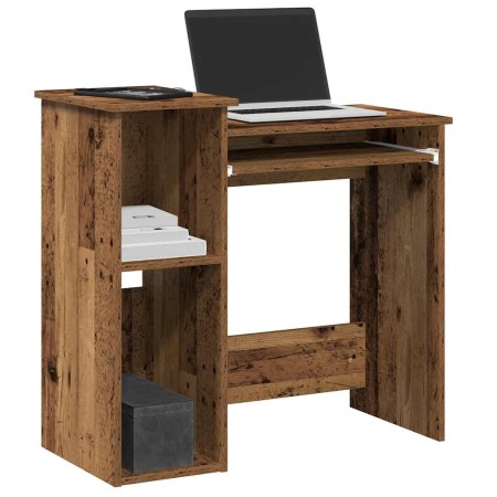 Escritorio estantes madera ingeniería envejecida 84x40x78 cm de , Escritorios - Ref: Foro24-860452, Precio: 72,54 €, Descuent...