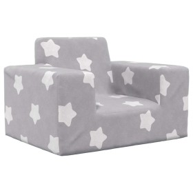 Sofá para niños felpa suave gris claro con estrellas de , Mobiliario para bebés y niños pequeños - Ref: Foro24-4104772, Preci...
