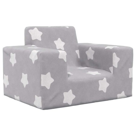Sofá para niños felpa suave gris claro con estrellas de , Mobiliario para bebés y niños pequeños - Ref: Foro24-4104772, Preci...