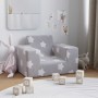 Sofá para niños felpa suave gris claro con estrellas de , Mobiliario para bebés y niños pequeños - Ref: Foro24-4104772, Preci...