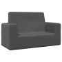 Sofá para niños de 2 plazas de felpa suave gris antracita de , Mobiliario para bebés y niños pequeños - Ref: Foro24-4104798, ...