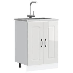 Mueble bajo para fregadero Kalmar blanco brillo 60x46x81,5 cm de , Armarios de cocina - Ref: Foro24-853439, Precio: 86,83 €, ...
