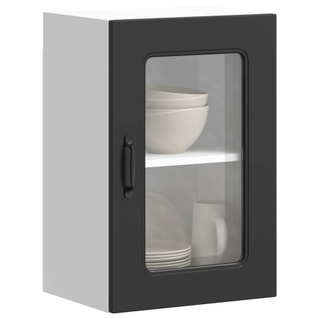 Armario pared cocina puerta de cristal Kalmar negra de , Armarios de cocina - Ref: Foro24-853528, Precio: 56,48 €, Descuento: %
