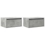Mesitas de noche de pared con luces LED 2 uds gris hormigón de , Muebles TV - Ref: Foro24-860218, Precio: 93,46 €, Descuento: %