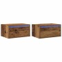 Mesitas de noche de pared luces LED 2 unidades madera antigua de , Muebles TV - Ref: Foro24-860226, Precio: 103,64 €, Descuen...