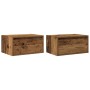 Mesitas de noche de pared luces LED 2 unidades madera antigua de , Muebles TV - Ref: Foro24-860226, Precio: 103,64 €, Descuen...