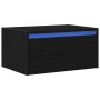 Mesita de noche de pared con luces LED roble negro de , Muebles TV - Ref: Foro24-860213, Precio: 57,26 €, Descuento: %