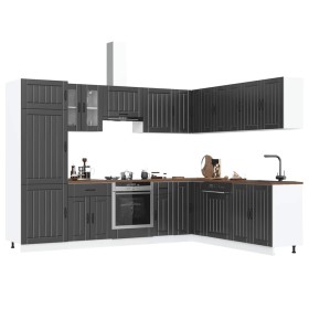 Mueble de cocina Lucca negra 14 piezas madera contrachapada de , Armarios de cocina - Ref: Foro24-3314982, Precio: 1,00 €, De...
