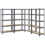 Estante almacenaje 5 niveles 4 uds acero y madera contrachapada de , Estanterías industriales - Ref: Foro24-3307595, Precio: ...