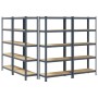 Estante almacenaje 5 niveles 4 uds acero y madera contrachapada de , Estanterías industriales - Ref: Foro24-3307595, Precio: ...