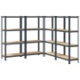 Estante almacenaje 4 niveles 4 uds acero y madera contrachapada de , Estanterías industriales - Ref: Foro24-3307583, Precio: ...