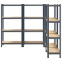 Estante almacenaje 4 niveles 4 uds acero y madera contrachapada de , Estanterías industriales - Ref: Foro24-3307583, Precio: ...