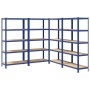 Estanterías de 5 baldas 4 uds madera contrachapada y acero azul de , Estanterías industriales - Ref: Foro24-3307607, Precio: ...