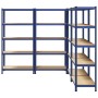 Estanterías de 5 baldas 4 uds madera contrachapada y acero azul de , Estanterías industriales - Ref: Foro24-3307607, Precio: ...