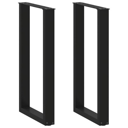 Patas de mesa de centro forma U 2uds acero negro 40x(90-91) cm de , Patas para mesas - Ref: Foro24-4013216, Precio: 116,00 €,...