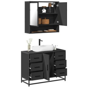 Juego de muebles de baño 2 pzas madera contrachapada negro de , Muebles de baño - Ref: Foro24-3300930, Precio: 194,92 €, Desc...