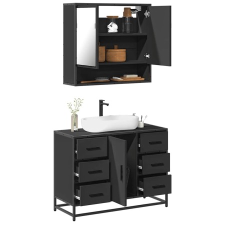Juego de muebles de baño 2 pzas madera contrachapada negro de , Muebles de baño - Ref: Foro24-3300930, Precio: 194,92 €, Desc...