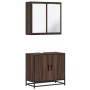 Set de muebles baño 2 pzas madera contrachapada marrón roble de , Muebles de baño - Ref: Foro24-3300889, Precio: 125,08 €, De...
