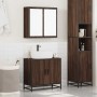 Set de muebles baño 2 pzas madera contrachapada marrón roble de , Muebles de baño - Ref: Foro24-3300889, Precio: 125,08 €, De...