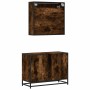 Set de muebles baño 2 pzas madera contrachapada roble ahumado de , Muebles de baño - Ref: Foro24-3300932, Precio: 199,31 €, D...