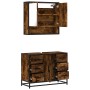 Set de muebles baño 2 pzas madera contrachapada roble ahumado de , Muebles de baño - Ref: Foro24-3300932, Precio: 199,31 €, D...