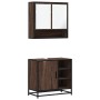 Set de muebles baño 2 pzas madera contrachapada marrón roble de , Muebles de baño - Ref: Foro24-3300939, Precio: 151,54 €, De...