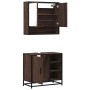 Set de muebles baño 2 pzas madera contrachapada marrón roble de , Muebles de baño - Ref: Foro24-3300939, Precio: 151,54 €, De...
