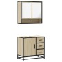 Set de muebles de baño 2 pzas madera contrachapada roble Sonoma de , Muebles de baño - Ref: Foro24-3300926, Precio: 166,58 €,...