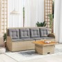 Set muebles de jardín 3 piezas y cojines ratán sintético beige en Conjuntos de jardín | Comprar online en Foru.es