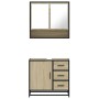 Set de muebles de baño 2 pzas madera contrachapada roble Sonoma de , Muebles de baño - Ref: Foro24-3300926, Precio: 166,58 €,...
