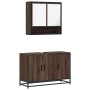Set de muebles baño 2 pzas madera contrachapada marrón roble de , Muebles de baño - Ref: Foro24-3300924, Precio: 160,05 €, De...