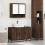 Set de muebles baño 2 pzas madera contrachapada marrón roble de , Muebles de baño - Ref: Foro24-3300924, Precio: 160,05 €, De...