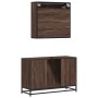 Set de muebles baño 2 pzas madera contrachapada marrón roble de , Muebles de baño - Ref: Foro24-3300924, Precio: 160,05 €, De...