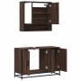 Set de muebles baño 2 pzas madera contrachapada marrón roble de , Muebles de baño - Ref: Foro24-3300924, Precio: 160,05 €, De...