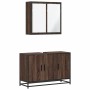 Set de muebles baño 2 pzas madera contrachapada marrón roble de , Muebles de baño - Ref: Foro24-3300894, Precio: 150,80 €, De...