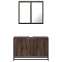 Set de muebles baño 2 pzas madera contrachapada marrón roble de , Muebles de baño - Ref: Foro24-3300894, Precio: 150,80 €, De...