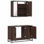 Set de muebles baño 2 pzas madera contrachapada marrón roble de , Muebles de baño - Ref: Foro24-3300894, Precio: 150,80 €, De...