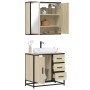Set de muebles de baño 2 pzas madera contrachapada roble Sonoma de , Muebles de baño - Ref: Foro24-3300896, Precio: 170,43 €,...