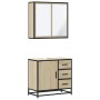 Set de muebles de baño 2 pzas madera contrachapada roble Sonoma de , Muebles de baño - Ref: Foro24-3300896, Precio: 170,43 €,...