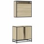 Set de muebles de baño 2 pzas madera contrachapada roble Sonoma de , Muebles de baño - Ref: Foro24-3300896, Precio: 170,43 €,...