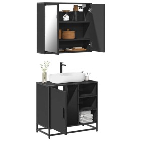 Juego de muebles de baño 2 pzas madera contrachapada negro de , Muebles de baño - Ref: Foro24-3300905, Precio: 155,62 €, Desc...