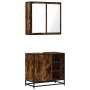 Set de muebles baño 2 pzas madera contrachapada roble ahumado de , Muebles de baño - Ref: Foro24-3300907, Precio: 150,49 €, D...