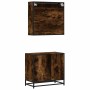 Set de muebles baño 2 pzas madera contrachapada roble ahumado de , Muebles de baño - Ref: Foro24-3300907, Precio: 150,49 €, D...