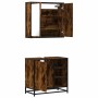 Set de muebles baño 2 pzas madera contrachapada roble ahumado de , Muebles de baño - Ref: Foro24-3300907, Precio: 150,49 €, D...