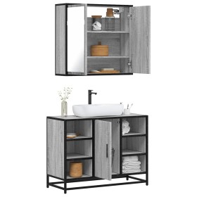 Set de muebles de baño 2 pzas madera contrachapada gris sonoma de , Muebles de baño - Ref: Foro24-3300913, Precio: 154,90 €, ...
