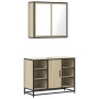 Set de muebles de baño 2 pzas madera contrachapada roble Sonoma de , Muebles de baño - Ref: Foro24-3300911, Precio: 155,42 €,...