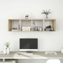 Mueble TV pared madera contrachapada blanco roble 37x37x142,5cm de vidaXL, Muebles TV - Ref: Foro24-805494, Precio: 66,32 €, ...